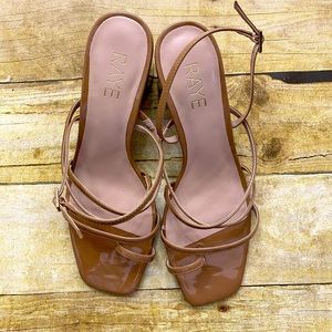 NWT Raye nude heel wrap ankle with tie closure